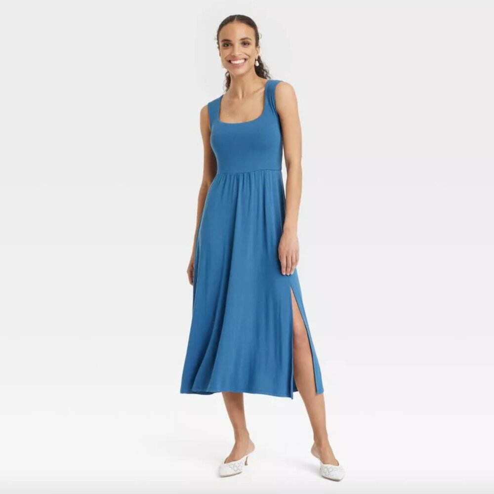 A New Day Women's Knit Ballet Midi Shift Dress